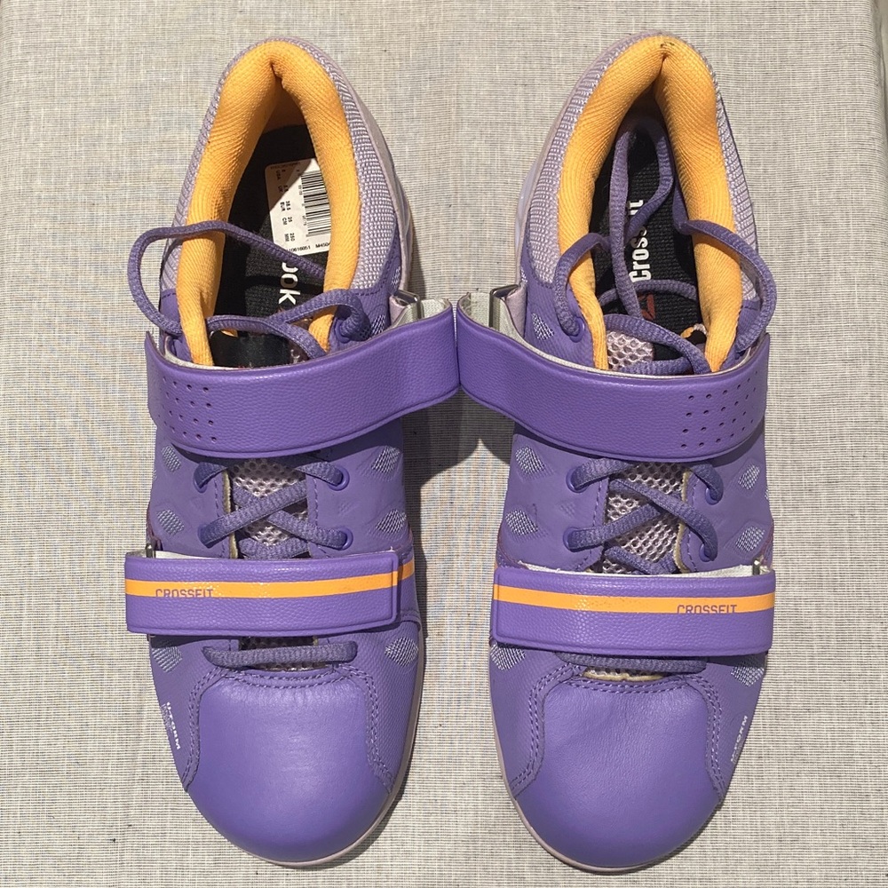 Women’s Reebok CrossFit Lifter Weightlifting Shoes Sz 8 Purple + Orange Nvr Wrn
